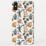 Line art drawing cats and flowers iPhone XS max case<br><div class="desc">-</div>