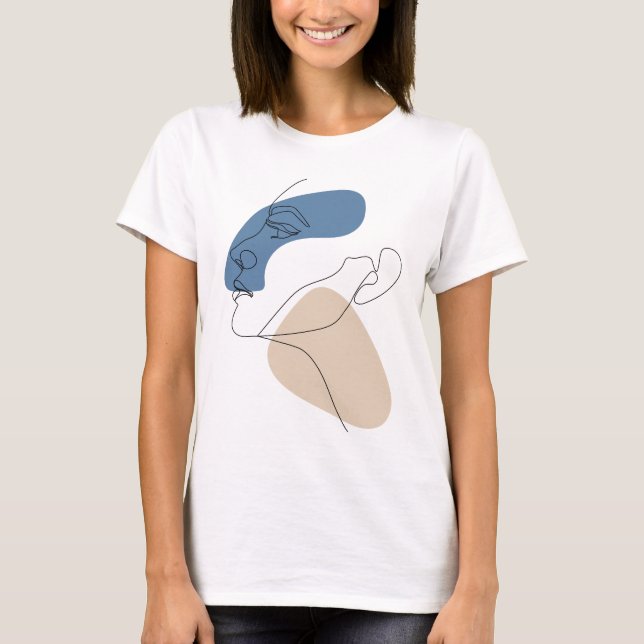 Line art Drawing Woman face portrait Tshirt (Front)