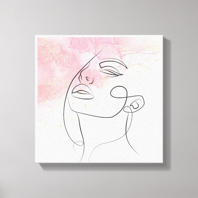 Line art drawing Woman outline Wall Art (Front)