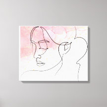 Line art drawing Woman outline Wall Art