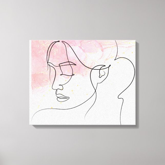 Line art drawing Woman outline Wall Art (Front)