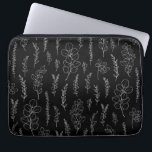 Line Art Eucalyptus Pattern Laptop Sleeve<br><div class="desc">minimalist elegant  line art eucalyptus black and white pattern</div>