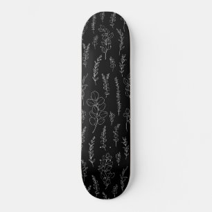Line Art Eucalyptus Pattern Skateboard