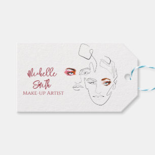 Line art Fashion make up, make up artist branding Gift Tags