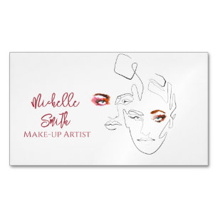 Line art Fashion make up, make up artist branding Magnetic Business Card