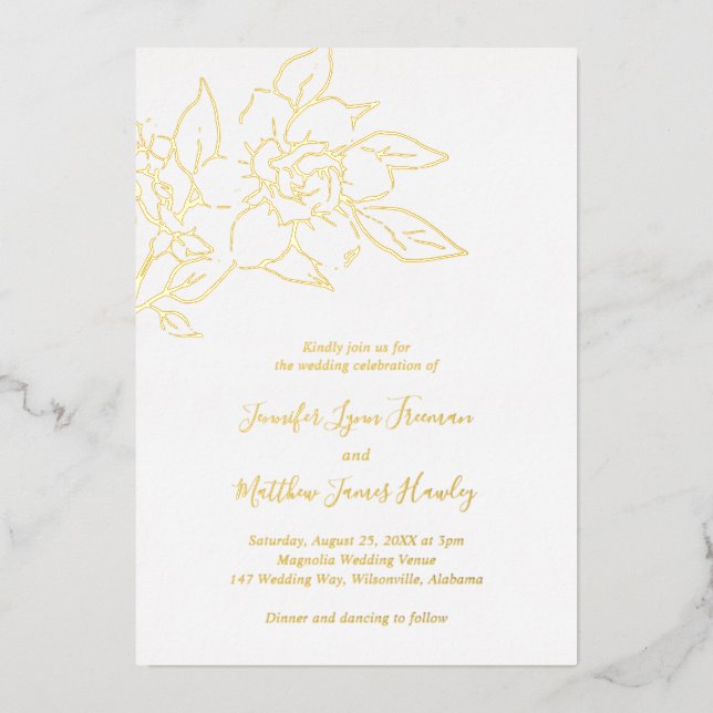 Line Art Floral Elegant Wedding (Front)