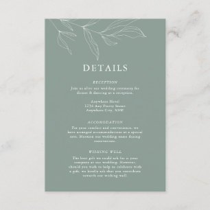 Line Art Foliage Leaf Details Enclosure Card.. Card