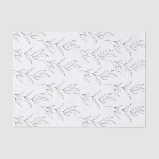 Line Art Foliage Leaf Tissue Paper (Front)