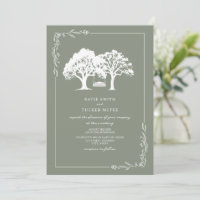 Line Art Forest Bench Swing Sage Green Wedding