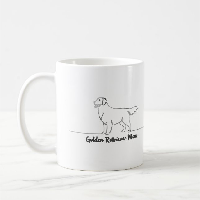 Line Art Golden Retriever Dog Mom Gift Mug  (Left)