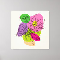 Line Art Hibiscus Flower with Bright Spots
