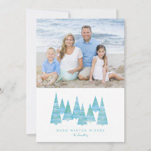 Line Art Holiday Christmas trees photo Invitation