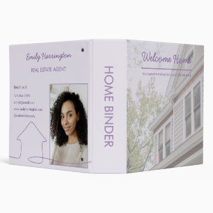 Line Art Home Mauve Real Estate Agent Binder