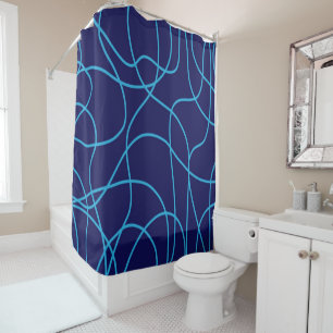 Line Art in Contrasting Blues
