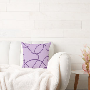 Line Art in Purple Throw Pillow