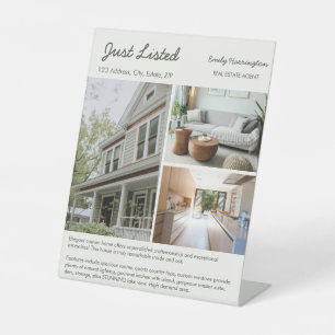 Line Art Listing Green Real Estate Agent Pedestal Sign