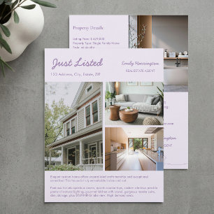 Line Art Listing Mauve Real Estate Agent Flyer