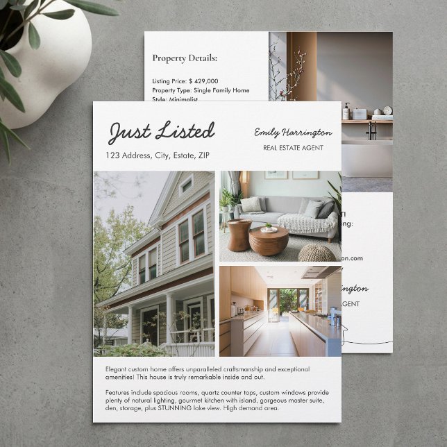Line Art Listing Neutral Real Estate Agent Flyer (Creator Uploaded)