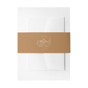 Line Art Mountains Wedding Goldenrod Wedding Invitation Belly Band