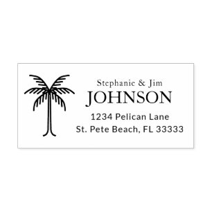 Line Art Palm Tree Return Address Self-inking Stamp