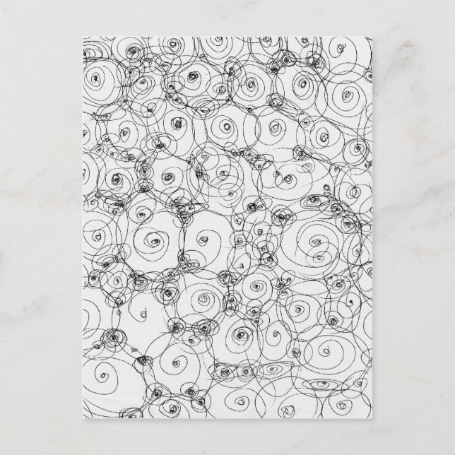 Line Art Pencil Sketch Design Draw Paper Fineart Postcard (Front)