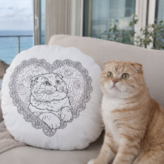 Line Art Ritual Collection - Round Pillow