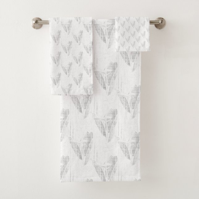 Line art, Seashell, Harp Bath Towel Set (Insitu)