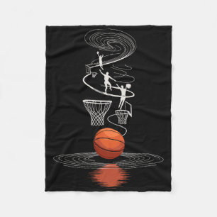 Line Art Sketll Sket Hoop Player Fleece Blanket