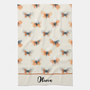 Line Art Stylish Butterflies Kitchen Towel