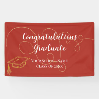 Line Art Swirl Graduation Banner