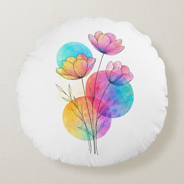 Line art throw pillow (Front)