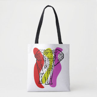 Line art tote bag, Line Art Elephant tote bag