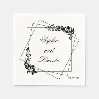 line art Wedding Floral  Napkin