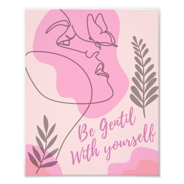 Line Art Woman Face Photo Enlargement (Front)