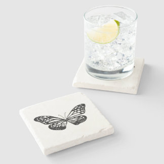 line butterfly stone coaster