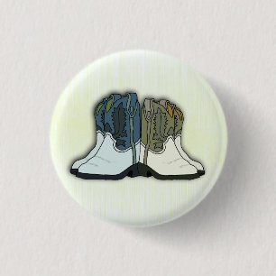 Line Dance Cowboy Boots Pair Round Button