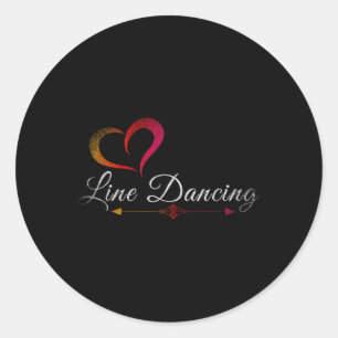 Line Dance Cowboy Line Dancing  Classic Round Sticker