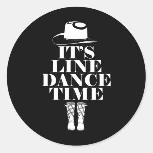Line Dance Dancing Country Music Dancer Texas West Classic Round Sticker
