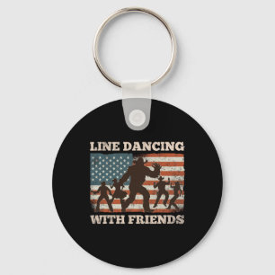 Line Dance Dancing Western Bigfoot Country Music S Keychain