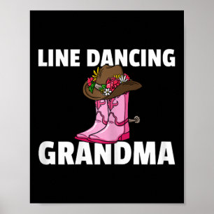 Line Dance Grandma Country Music Dancing Dancer  Poster