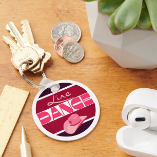 Line dance Love Cowboyhat pink Keychain
