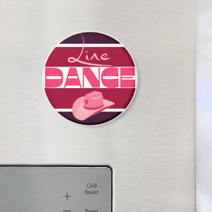 Line dance Love Cowboyhat pink Magnet