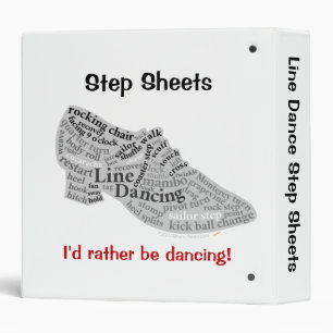 Line Dance Step Sheets Word Art Customizable Text Binder