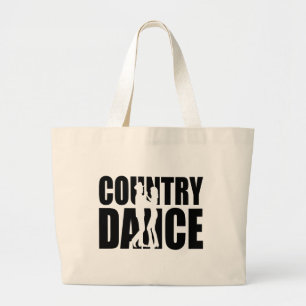 Line Dancer Country Dance Western Line Dancing Large Tote Bag