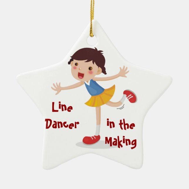 Line Dancer in the Making! - Girl Ceramic Ornament (Front)
