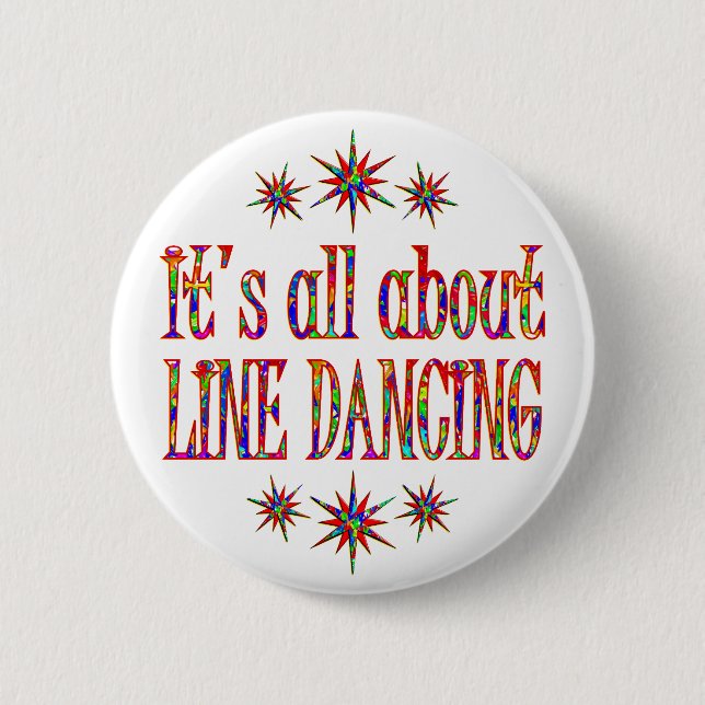 LINE DANCING 2 INCH ROUND BUTTON (Front)