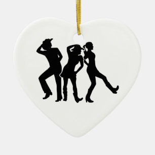 Line dancing ceramic ornament