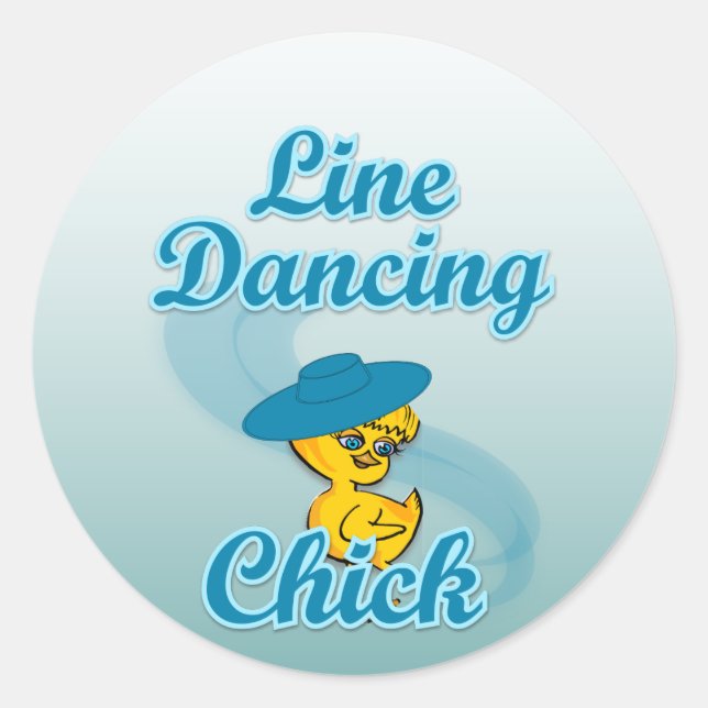 Line Dancing Chick #3 Classic Round Sticker (Front)