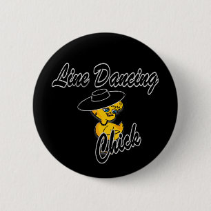 Line Dancing Chick #4 2 Inch Round Button