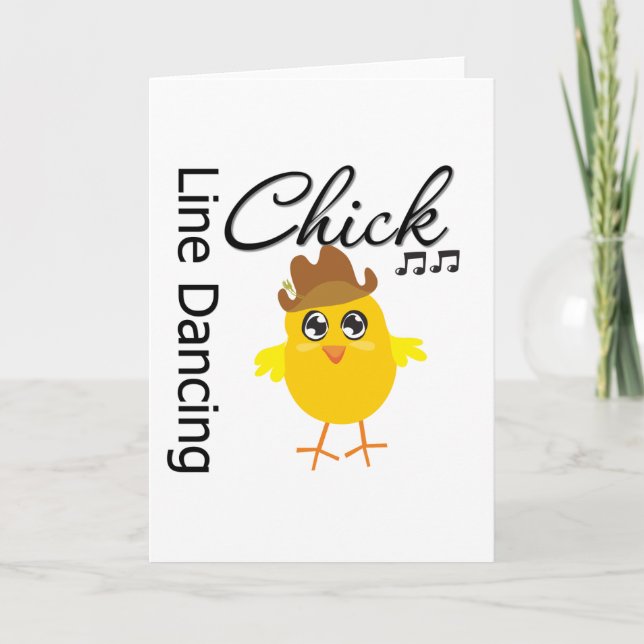 Line Dancing Chick Card (Front)